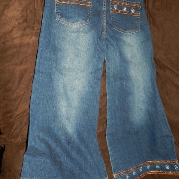 Platinum Plush Girls Blinged out Designer Blue Jean Big Girls Size 1 NEW RARE! - Picture 1 of 11